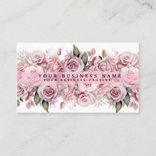 Cartes de visite Roses aquarelle rose saumon