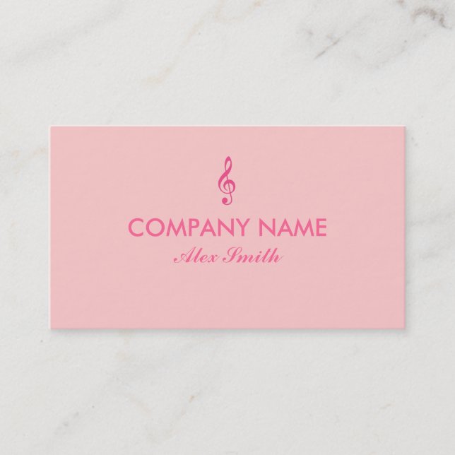 Cartes de visite roses de coutume de musique de (Devant)