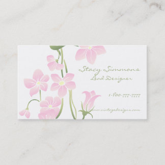 Cartes de visite roses de fleurs de ressort
