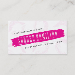 Cartes de visite roses de maquilleur de lèvres