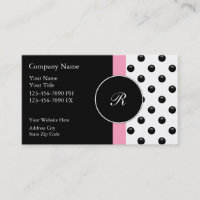 Cartes de visite roses de monogramme