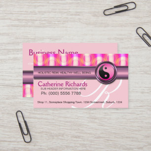 Cartes de visite roses de santé et de beauté de