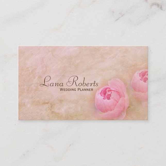 Cartes de visite roses de wedding planner de roses (Devant)