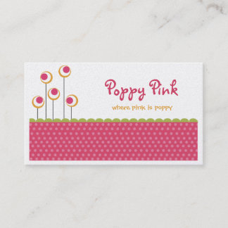 Cartes de visite roses du pavot