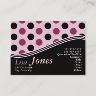 Cartes de visite roses et noirs de monogramme