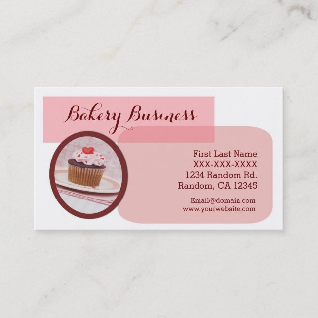 Cartes de visite roses faits sur commande de (Devant)