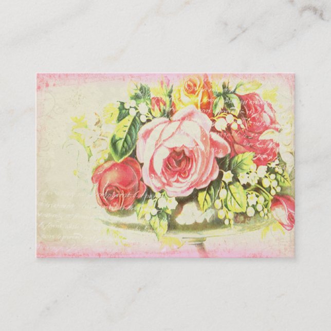 Cartes de visite roses minables de collection de (Devant)