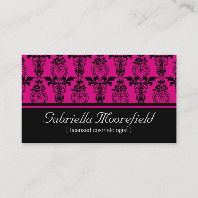 Cartes de visite roses noirs de Cosmetologist de (Devant)