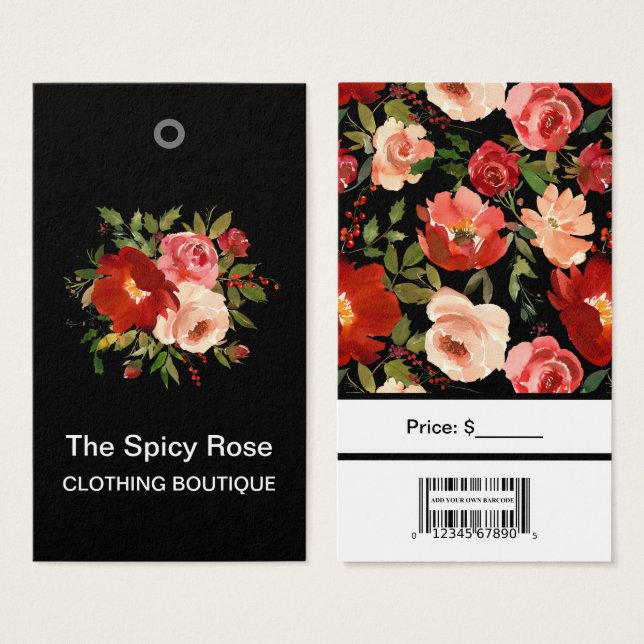 Cartes De Visite Roses personnalisés avec des étiquettes de prix de (Devant & derrière)