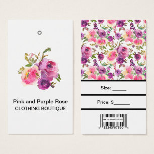 Cartes De Visite Roses roses personnalisées violet rose avec étique
