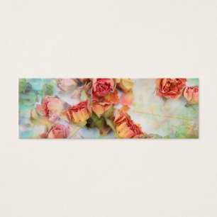 Cartes De Visite Roses secs sur le cru vert