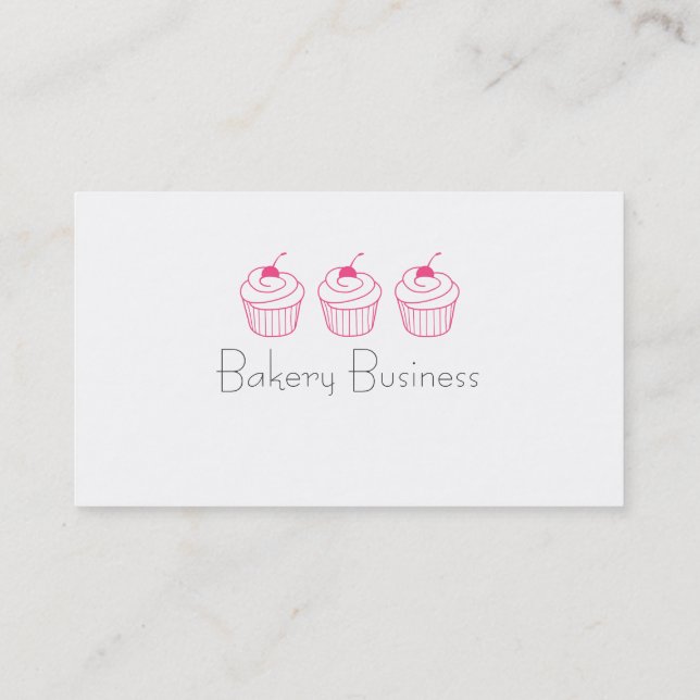Cartes de visite roses simples de petit gâteau (Dos)