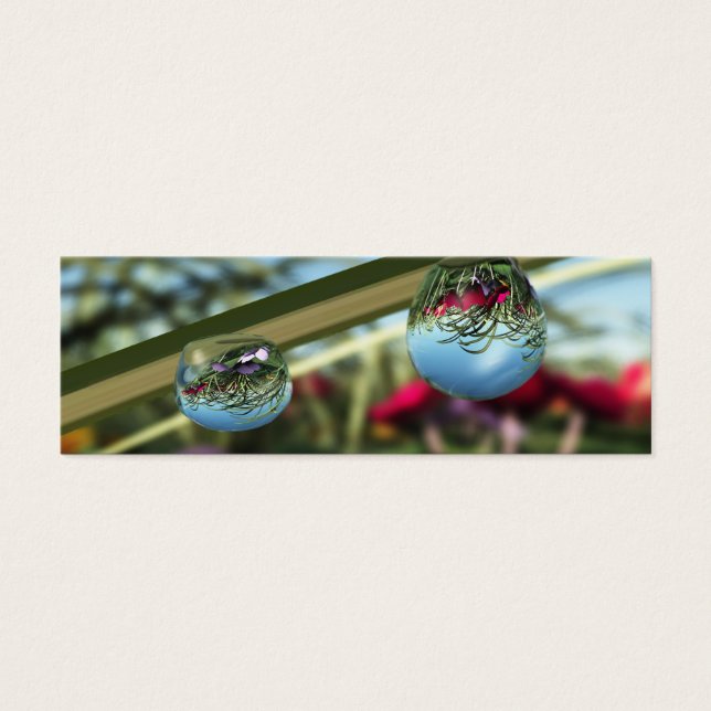 Cartes De Visite Roses sur Raindrops Signet (Devant)