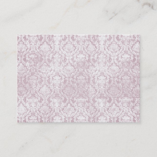 cartes de visite roses vintages de damassé (Devant)