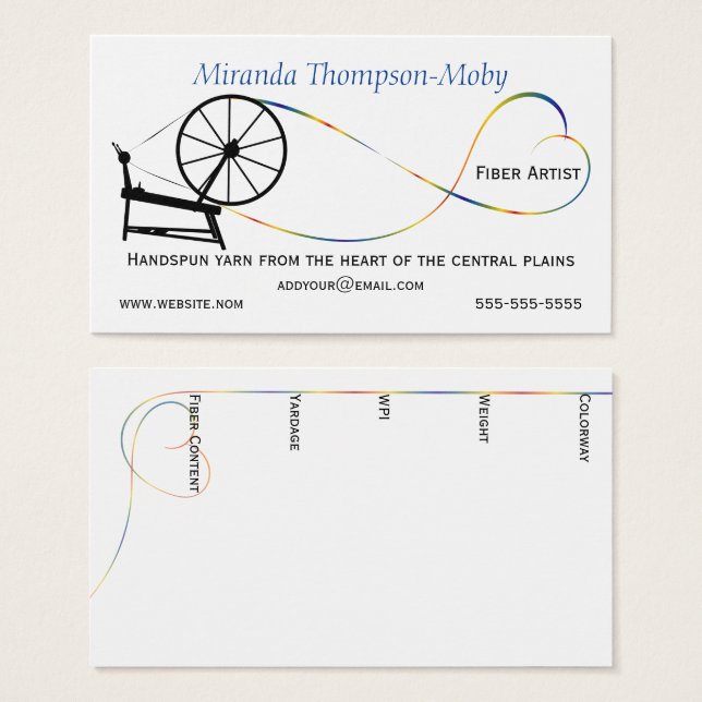 Cartes De Visite Roue tourbée à main (Devant & derrière)