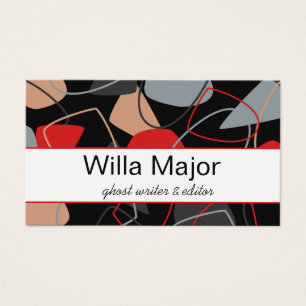 Cartes De Visite Rouge dramatique, noir, beige Abstrait Entrepreneu