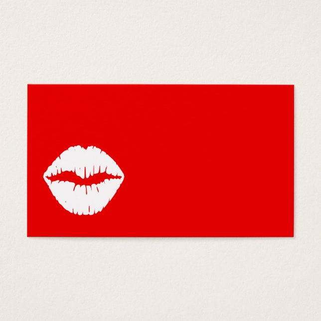 Cartes De Visite Rouge et Blanc Maquillage (Devant)