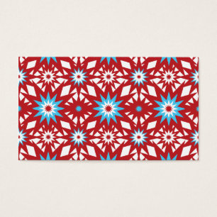 Cartes De Visite Rouge et Turquoise Blue Star Motif Starburst Desig