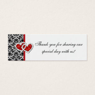 Cartes De Visite Rouge Noir Blanc Damas Rejoint Coeurs Favoriser Ba