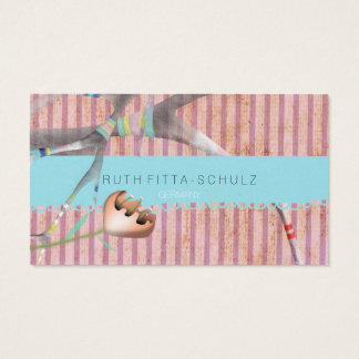 Cartes De Visite Rouge or rayé moderne clair rose chic