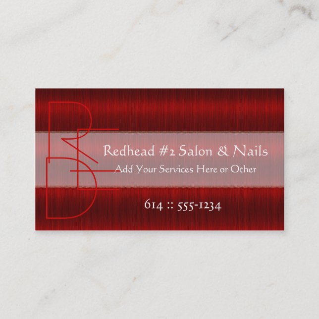 Cartes de visite rouges de beauté de cheveux de (Devant)