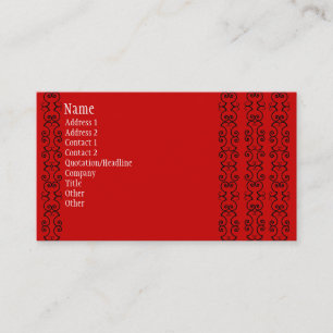 Cartes de visite rouges et noirs