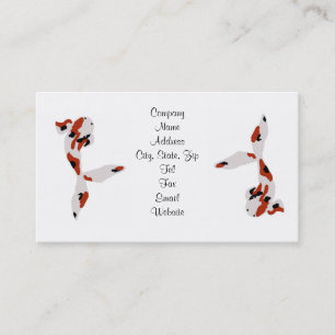 Cartes de visite rouges et noirs et blancs de Koi