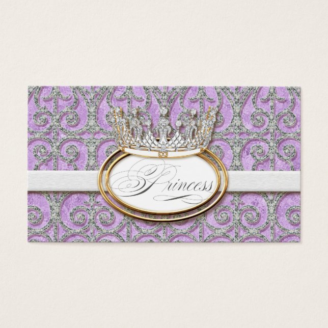 Cartes De Visite Royal Princess Crown Baby Girl Douche Favoriser Ta (Devant)