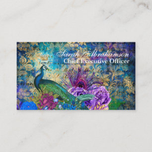 Cartes de visite royales belles paon paons