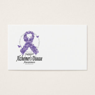 Cartes De Visite Ruban d'Alzheimers des papillons