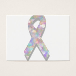 Cartes De Visite ruban de cancer du poumon perlé