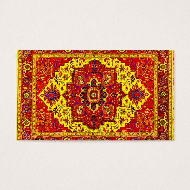 Cartes De Visite RUG PERSIEN - Rouge et Jaune (Devant)
