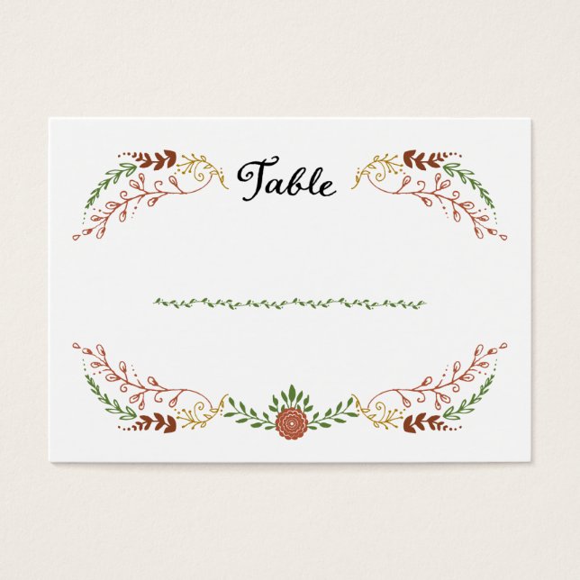 Cartes De Visite Russe Bohémien Automne Floral Mariage Wreath (Devant)