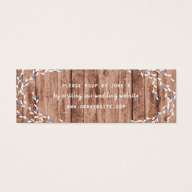 Cartes De Visite Rustic Dusty BlueBerry wreath mariage site web rsv (Devant)