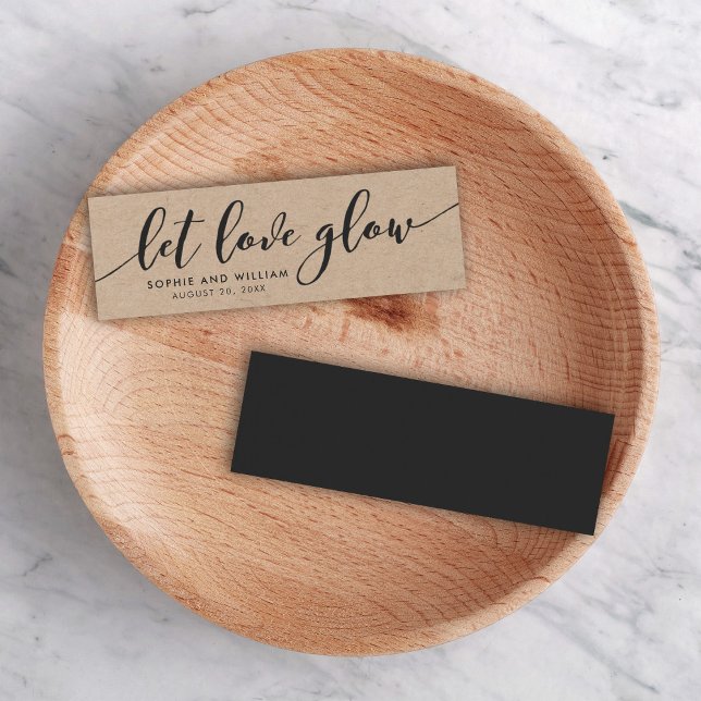 Cartes De Visite Rustic Kraft Mariage Relax Script Laissez l'amour  (Créateur téléchargé)