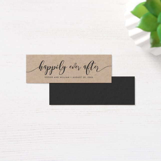 Cartes De Visite Rustic Kraft Script Relax Happy Jamais Après (Bureau)