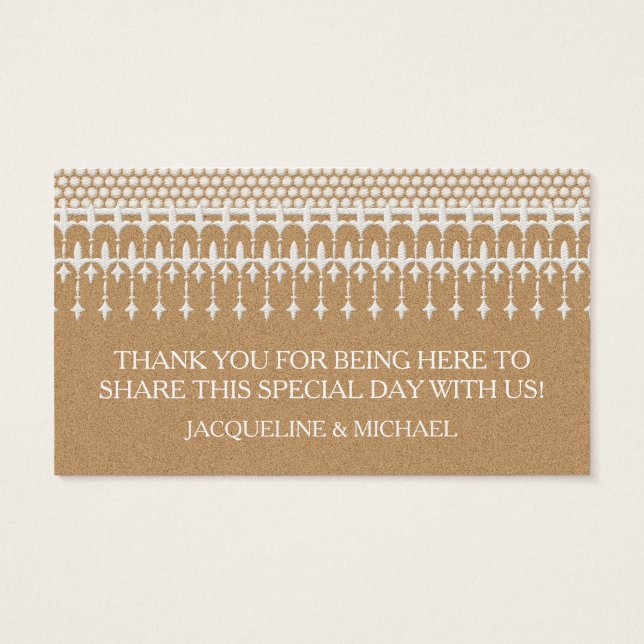 Cartes De Visite Rustic Vintage Lace Kraft (Dos)