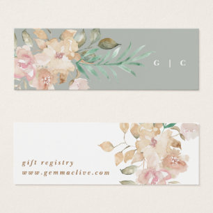 Cartes De Visite Rustic Watercolor Sage Green Gift Registry Cards