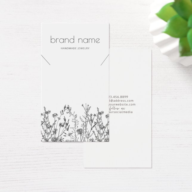 Cartes De Visite Rustic Wildflowers Necklace Display  (Bureau)