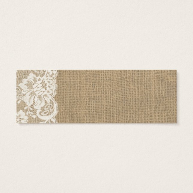 Cartes De Visite Rustique Burlap et dentelle Mariage (Dos)