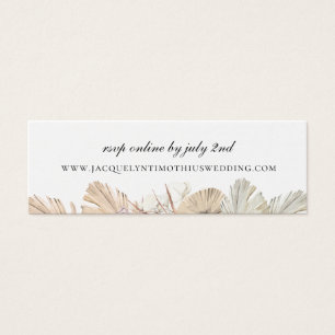 Cartes De Visite Rustique Palm Frond Mariage site web RSVP