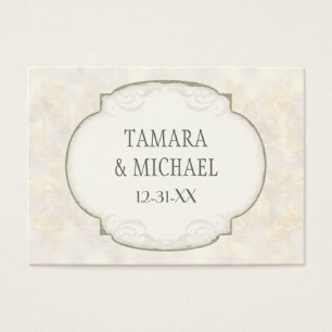 Cartes De Visite Sable Damask Ocean Beach Mariage à thème