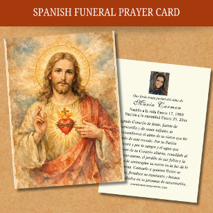 Cartes De Visite Sacré-Cœur de Jésus Prière funèbre espagnole