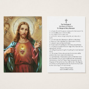 Cartes De Visite Sacré Coeur de Jésus Promesses Sainte Marguerite M