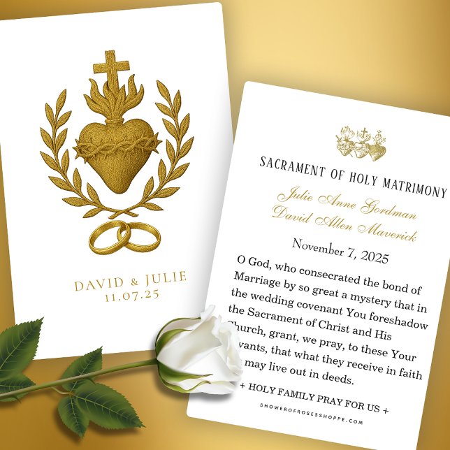 Cartes De Visite Sacré Coeur et Mariage Bands Keepsaké (Créateur téléchargé)