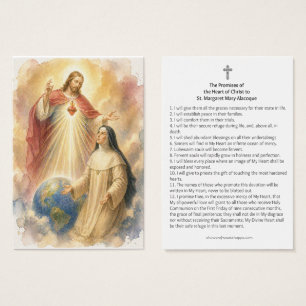 Cartes De Visite Sacré-Cœur Promesses Sainte Marguerite-Marie Saint