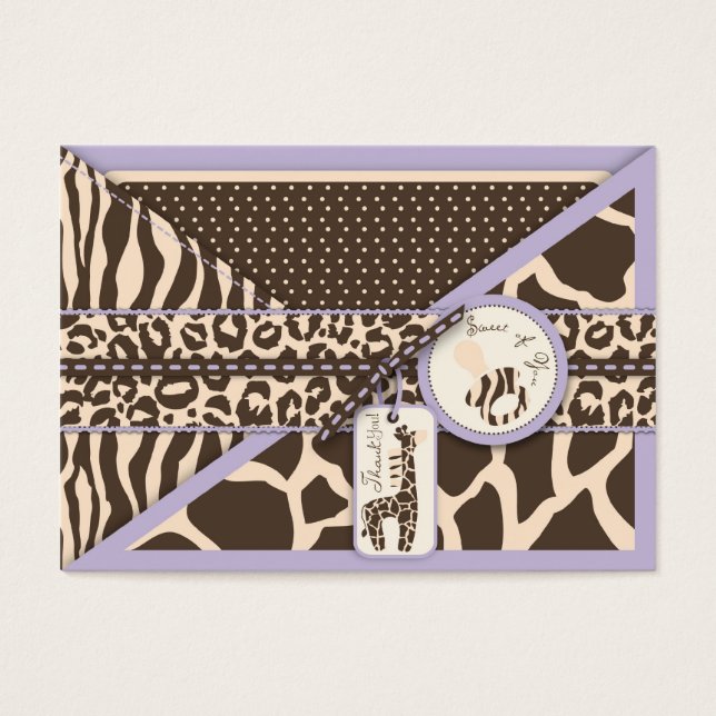 Cartes De Visite Safari Girl LAV TY Cadeau Balise 2 (Devant)