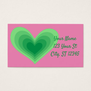 Cartes De Visite Sage Green Heart Thunder_Cove