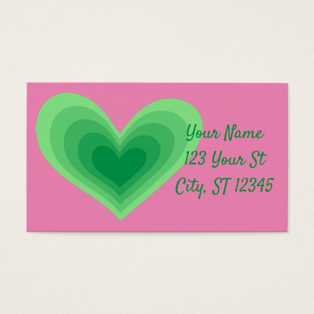 Cartes De Visite Sage Green Heart Thunder_Cove (Devant)