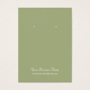 Cartes De Visite Sage Olive Green Plain Simple Custom Earrage Card